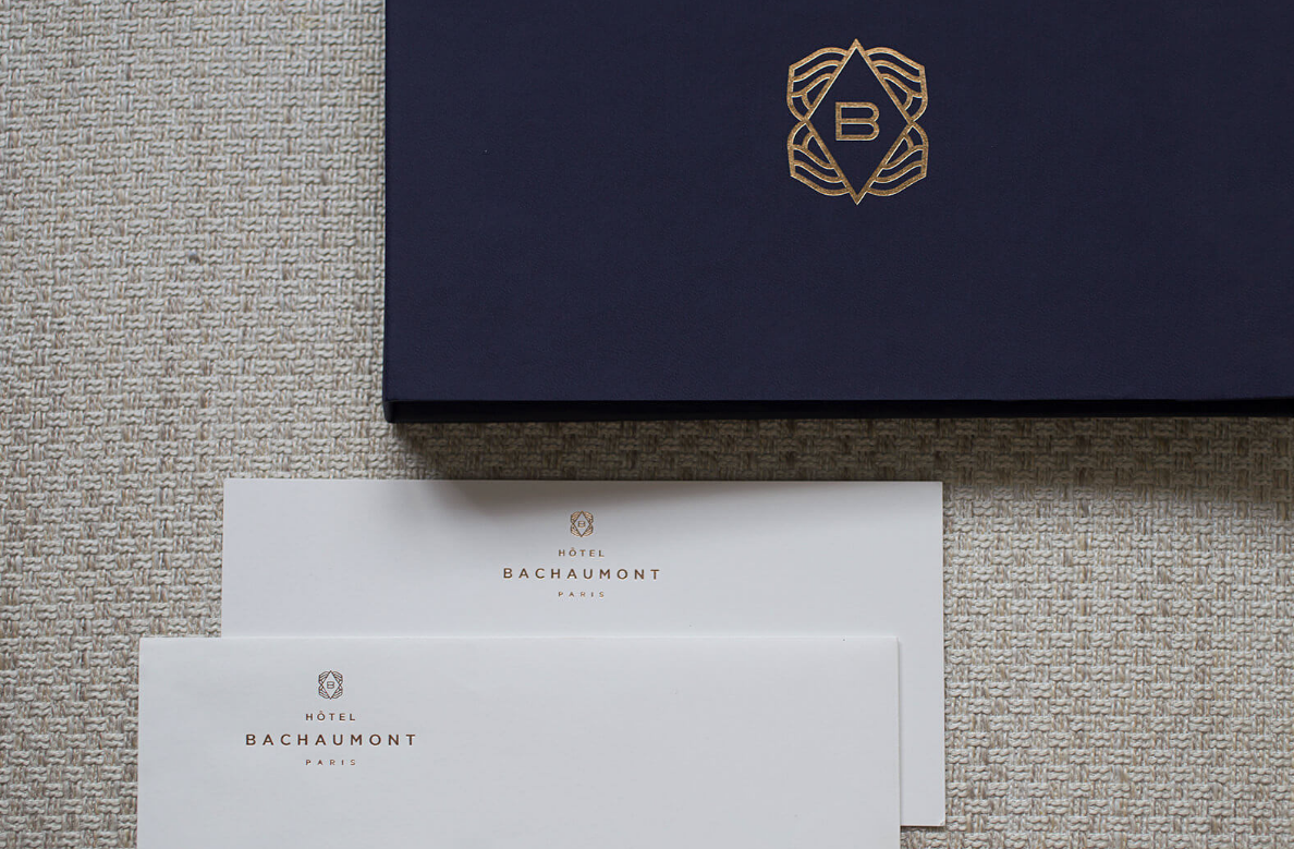 BACHAUMONT巴黎酒店品牌VI設計與logo設計，尊貴奢華的巴黎藝術風格
