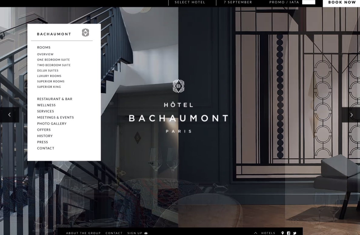 BACHAUMONT巴黎酒店品牌VI視覺形象識別設計與logo設計