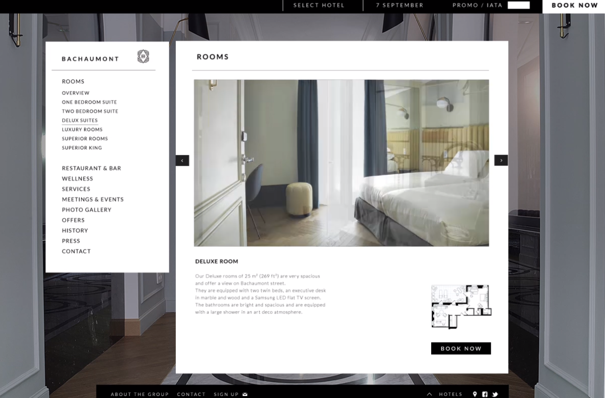 BACHAUMONT巴黎酒店品牌VI視覺形象識別設計與logo設計