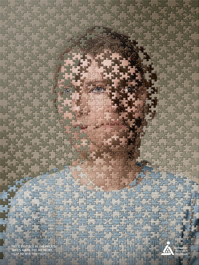 阿爾茨海默氏癥公益創意平面廣告設計“記住我”