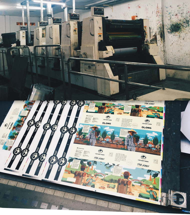 Cau Dat農場插畫式包裝設計-印刷