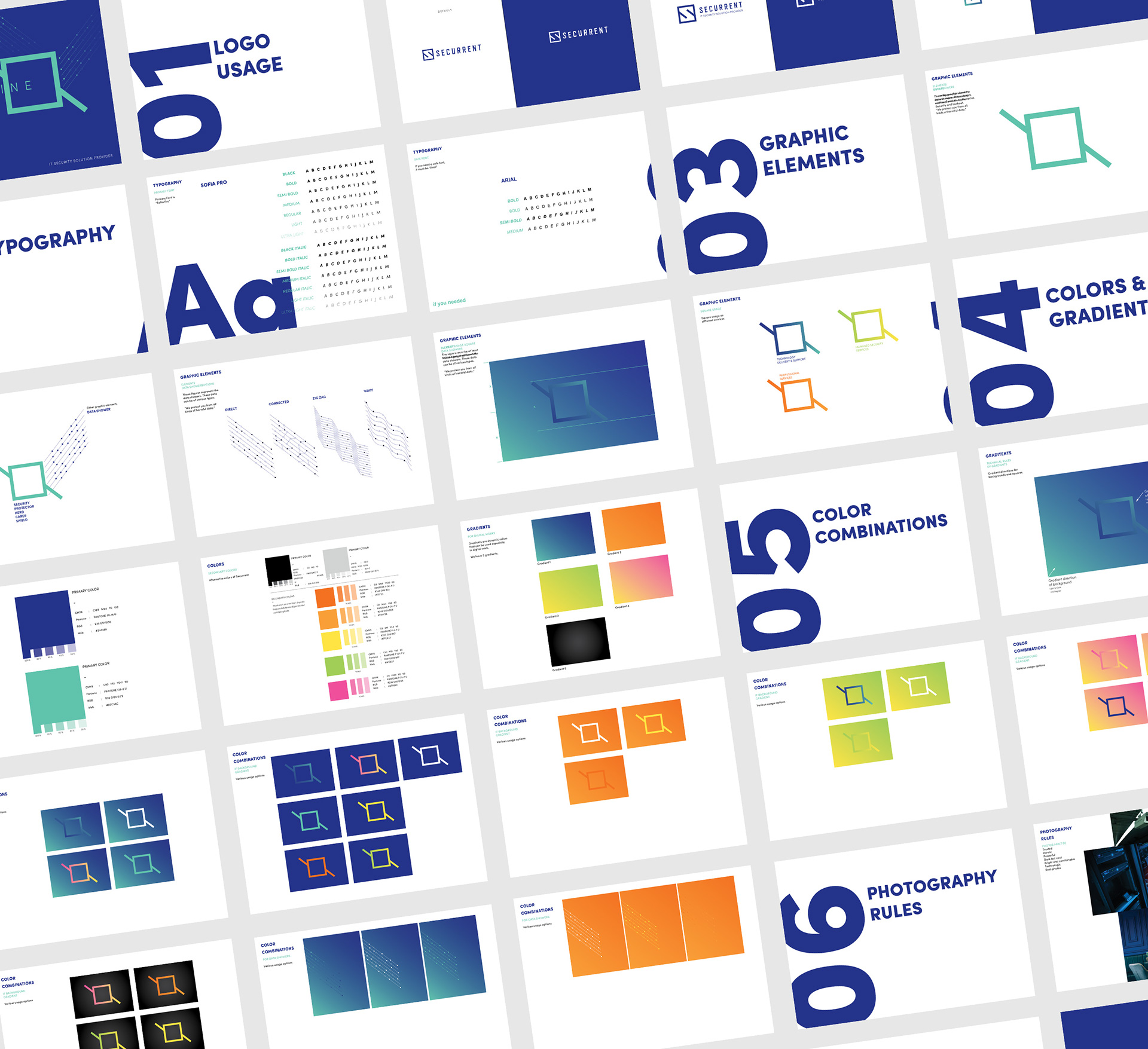 Securrent信息安全運營品牌VI視覺形象識別設計logo設計
