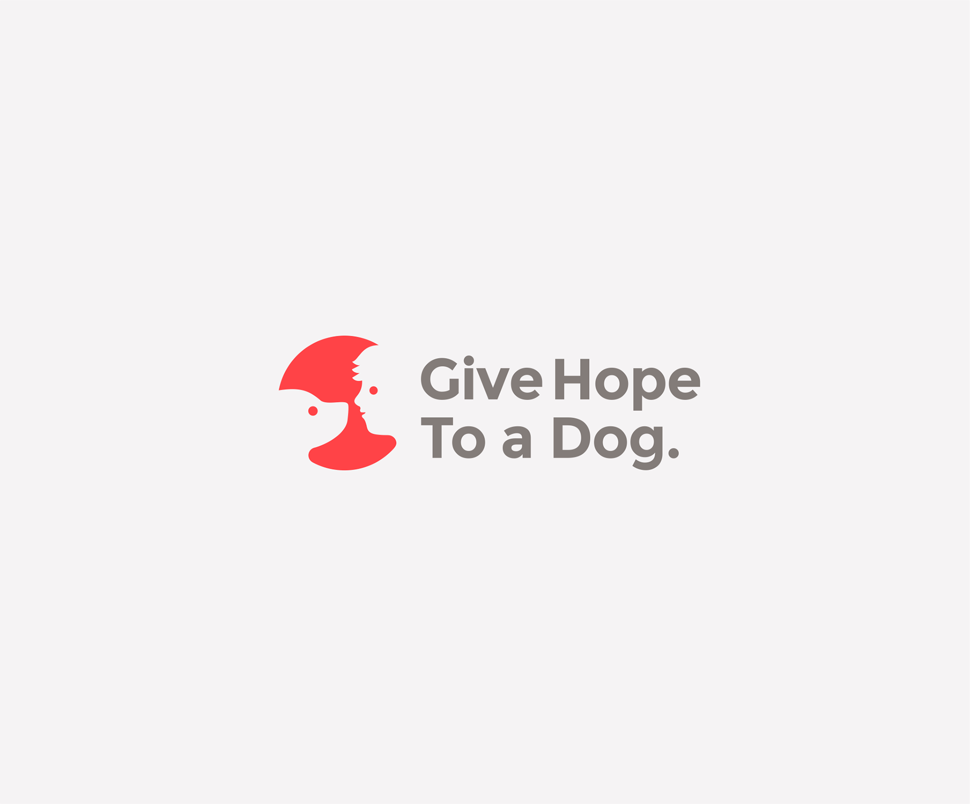公益機構Give Hope to a Dog品牌形象VI設計logo設計-孩子與狗的負空間設計
