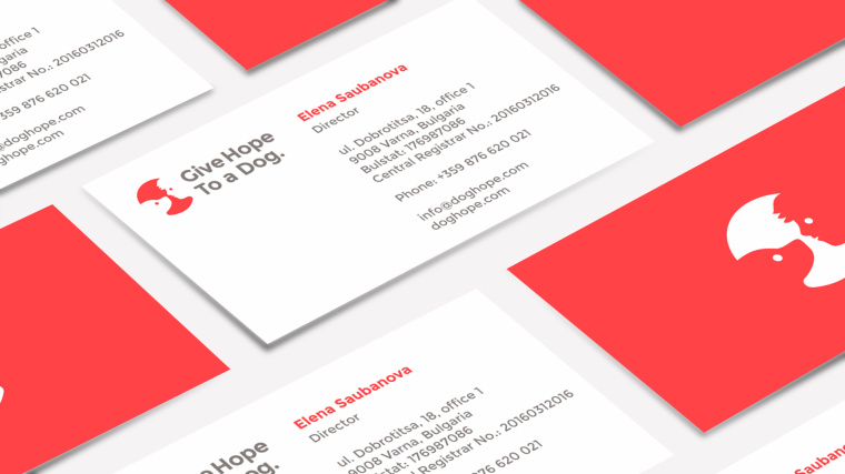 公益機構Give Hope to a Dog品牌形象VI設計logo設計-孩子與狗的負空間設計