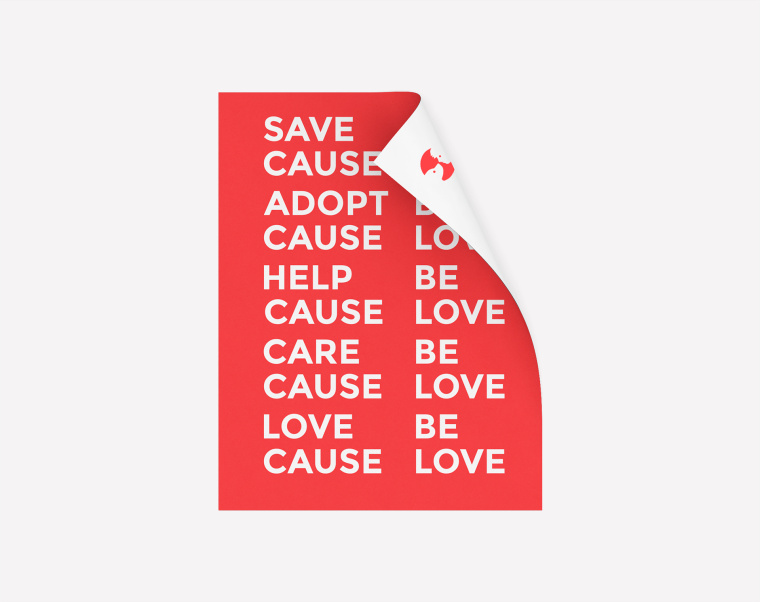 公益機構Give Hope to a Dog品牌形象VI設計logo設計-孩子與狗的負空間設計