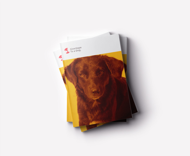 公益機構Give Hope to a Dog品牌形象VI設計logo設計-孩子與狗的負空間設計