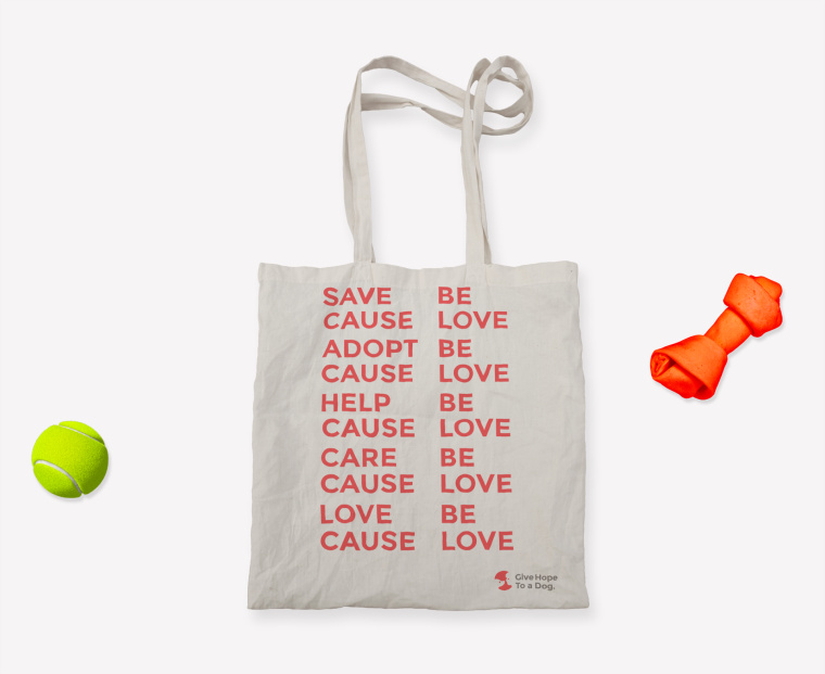 公益機構Give Hope to a Dog品牌形象VI設計logo設計-孩子與狗的負空間設計