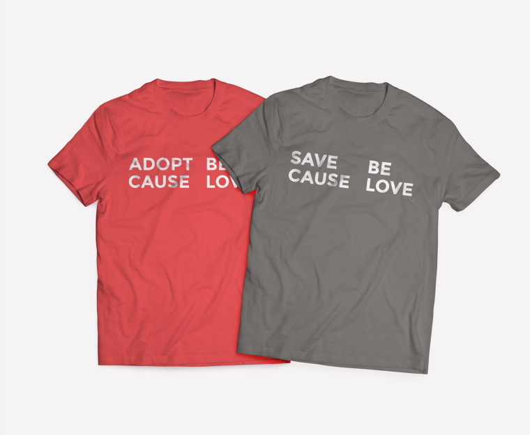 公益機構Give Hope to a Dog品牌形象VI設計logo設計-孩子與狗的負空間設計