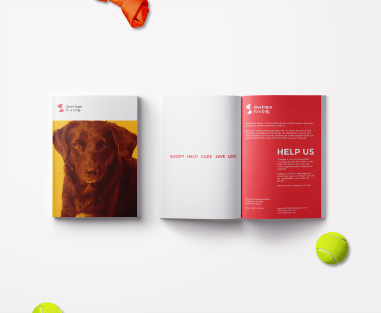 公益機構Give Hope to a Dog品牌形象VI設計logo設計-孩子與狗的負空間設計