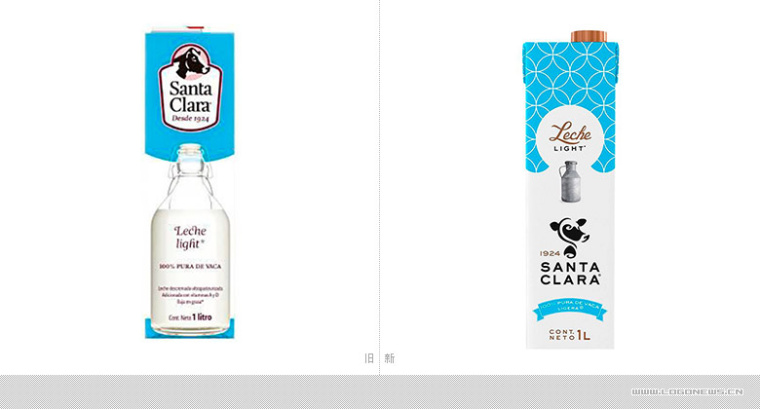 Santa Clara 乳制品品牌形象與標(biāo)志重塑設(shè)計(jì)-新舊包裝設(shè)計(jì)對比