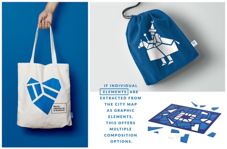 Kraków城市新品牌形象VI設(shè)計(jì)logo設(shè)計(jì)，從城市地圖中抽取的形狀