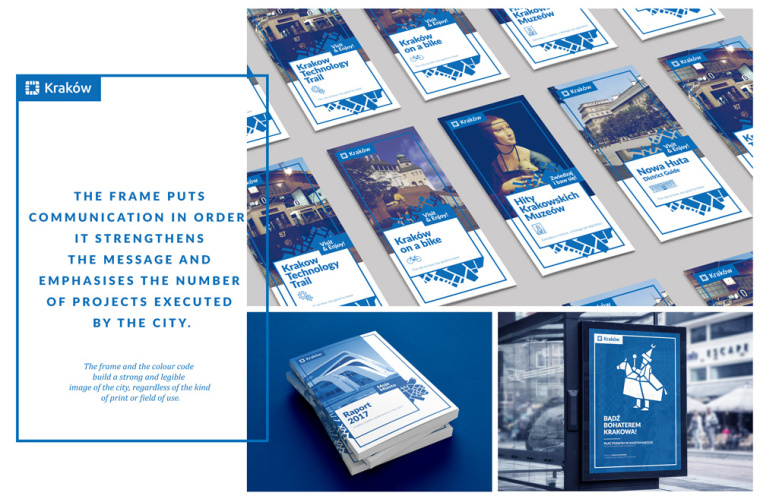 Kraków城市新品牌形象VI設(shè)計(jì)logo設(shè)計(jì)，從城市地圖中抽取的形狀