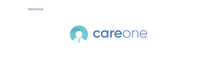 CareOne醫(yī)療機構品牌形象VI設計logo設計，藝術感醫(yī)生元素鑲嵌于旋轉字母C