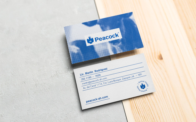 Peacock獸醫藥物品牌形象VI設計logo設計，孔雀的矢量化圖案