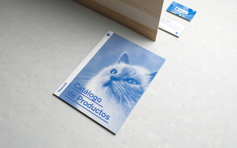 Peacock獸醫藥物品牌形象VI設計logo設計，孔雀的矢量化圖案