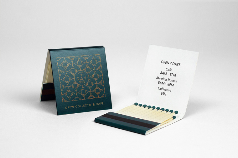 Crew Collective＆cafe品牌形象VI設計logo設計，現代美學與傳統設計元素相結合