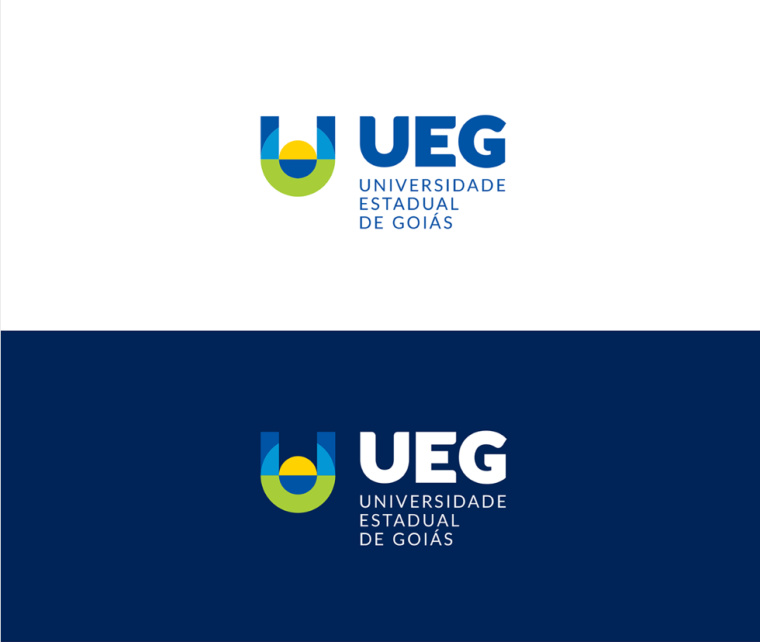 UEG戈亞斯州州立大學學校VI設(shè)計視覺識別形象設(shè)計-幾何字母u+圓形矩形設(shè)計