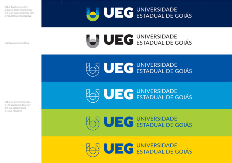 UEG戈亞斯州州立大學學校VI設(shè)計-logo背景色應(yīng)用規(guī)范
