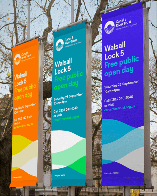 Canal＆River水利水務管理機構品牌形象設計logo設計，橋梁與水波紋結合的圖形