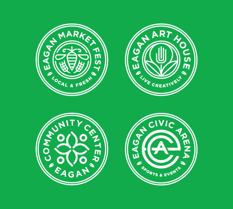 伊根市城市品牌形象重塑設計logo設計vi設計，抽象綠色大樹圖形