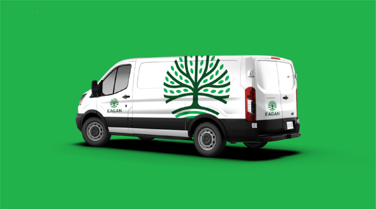 伊根市城市品牌形象重塑設計logo設計vi設計，抽象綠色大樹圖形