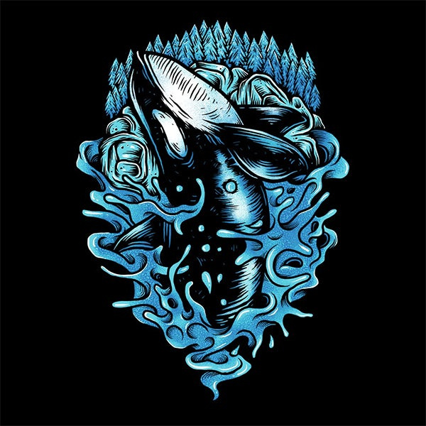 逆戟鯨鯨魚T恤插畫設計--上海品牌設計公司