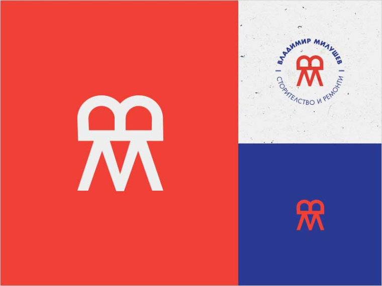  BM字母組合的建筑標志logo設計-上海標志設計公司