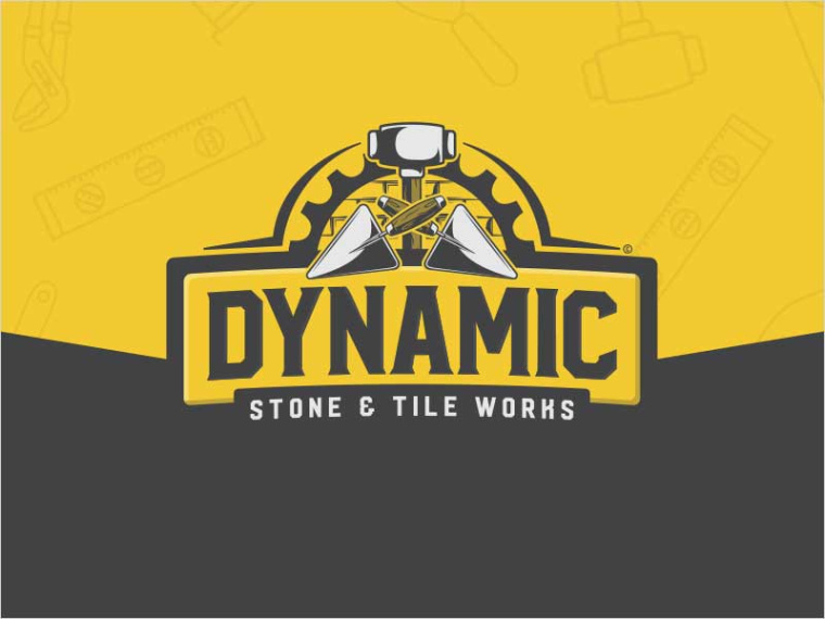  動態石材和瓷磚作品建筑標志設計-上海標志設計公司