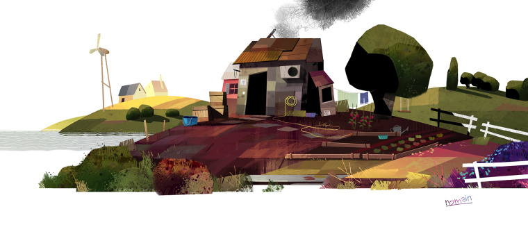 上海設計公司欣賞：后院立體矢量插畫設計