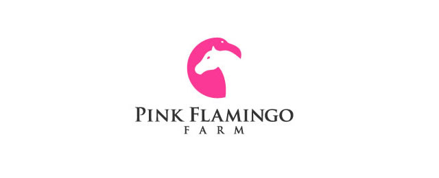 粉紅色的火烈鳥農場動物logo設計-上海logo設計欣賞