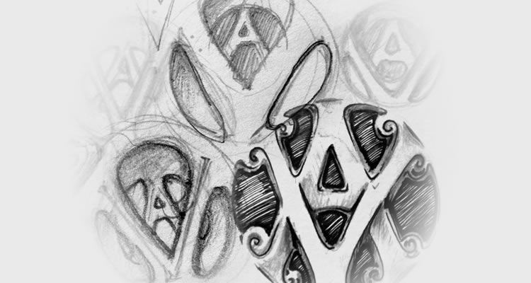 AV徽標logo設計草圖-上海logo設計公司