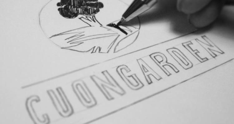 Cuongarden花園logo設計草圖-上海logo設計公司