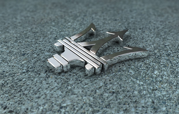 瑪薩拉蒂3D立體logo設計