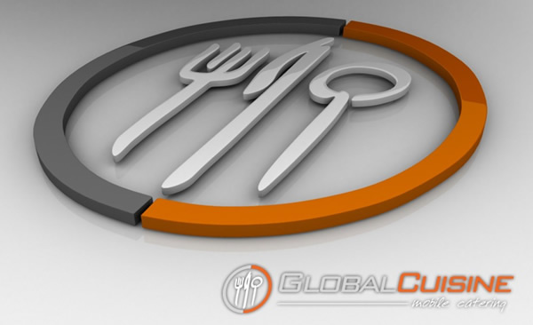 全球美食3D立體logo設計