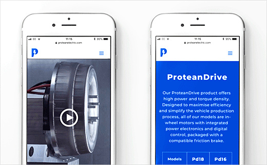 電動汽車技術公司Protean Electric 企業vi設計-網站設計