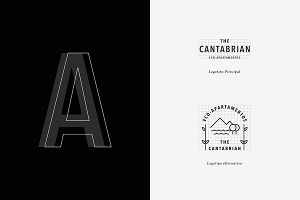 Cantabrian生態公寓酒店簡約圖形線條logo設計vi設計