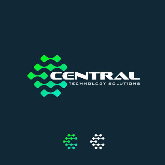 大膽的酷標(biāo)志設(shè)計(jì)-色彩鮮艷，連接點(diǎn)設(shè)計(jì)