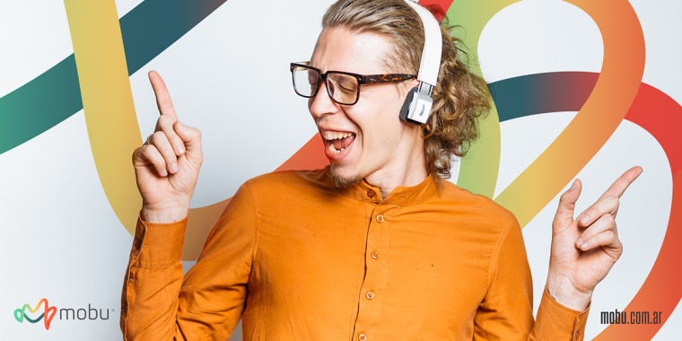 Mobu手機(jī)與移動配件零售連鎖店品牌logo設(shè)計(jì),動感的漸變色線條M字母logo