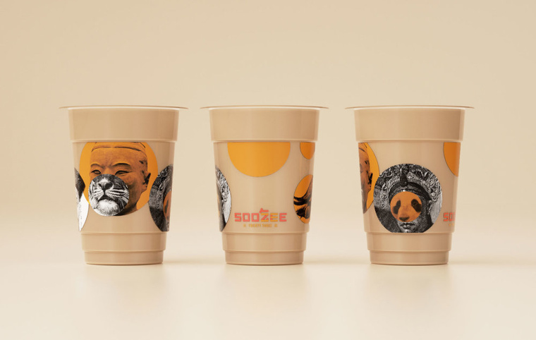 Soo Zee 23肉面湯餐廳拼貼風格餐飲品牌形象設計與外賣包裝設計