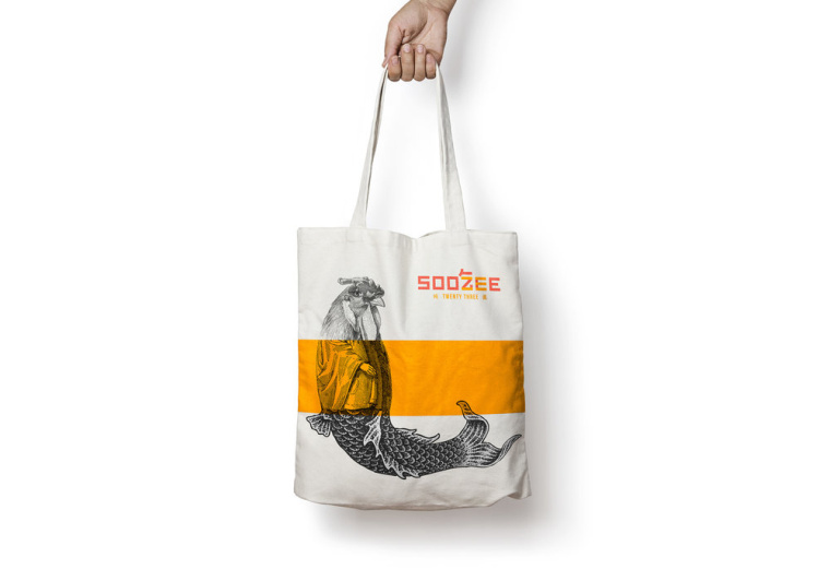 Soo Zee 23肉面湯餐廳拼貼風格餐飲品牌形象設計與外賣包裝設計