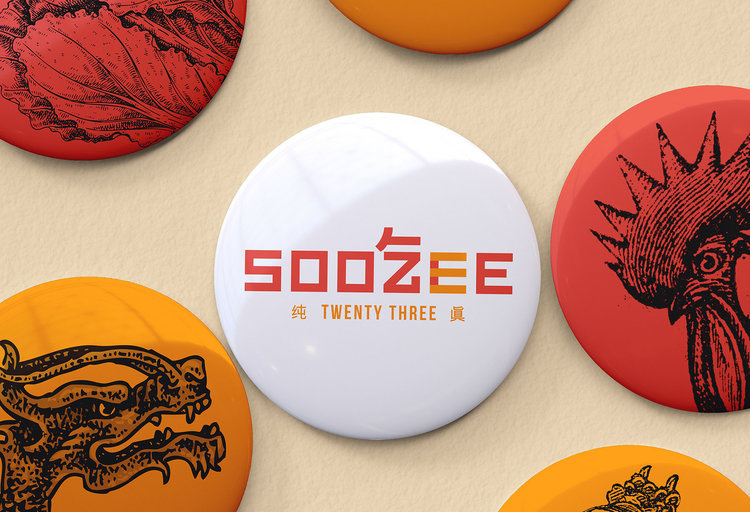 Soo Zee 23肉面湯餐廳拼貼風格餐飲品牌形象設計與外賣包裝設計
