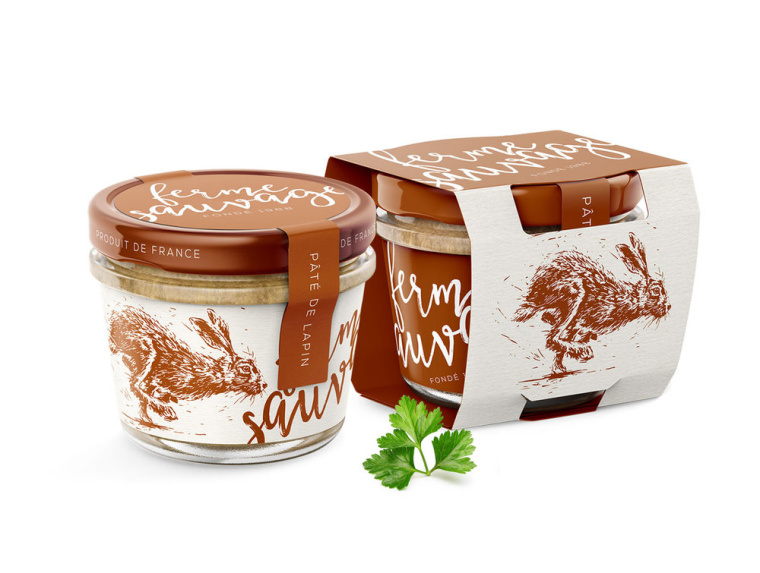 法式Paté肉醬包裝設計，運用生動的兔子插畫設計