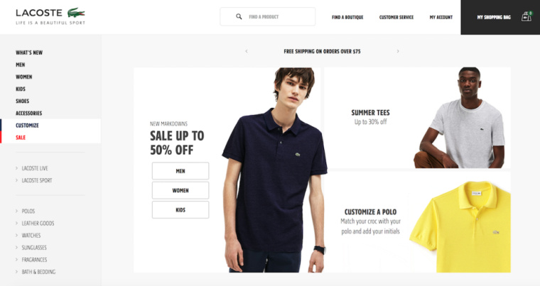 Lacoste網頁設計標志設計
