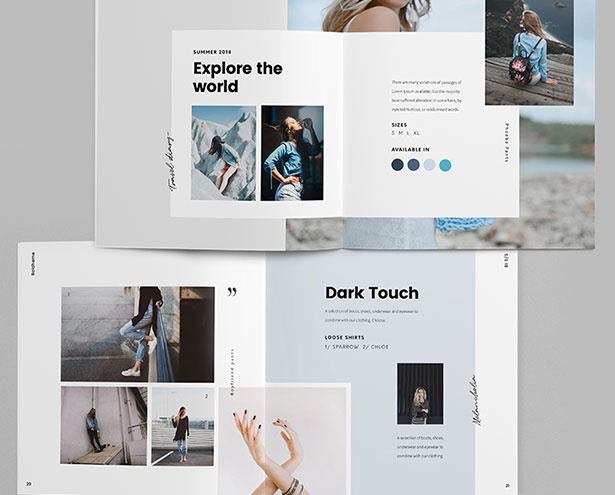 藍色主題簡單的宣傳冊布局設計