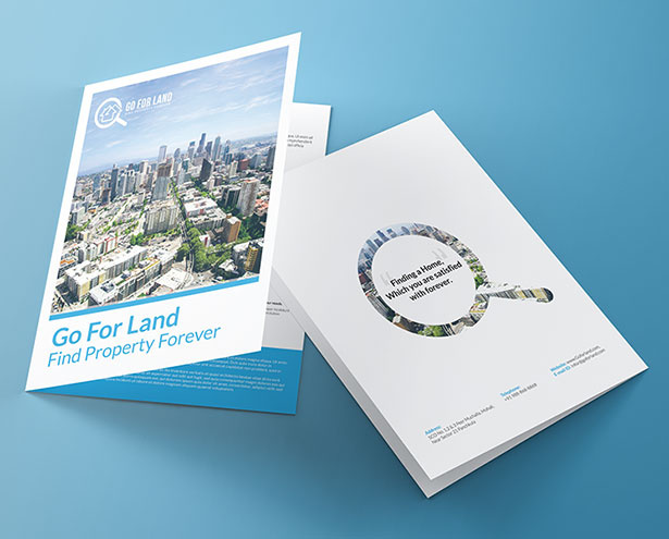 去土地房地產雙折宣傳畫冊設計
