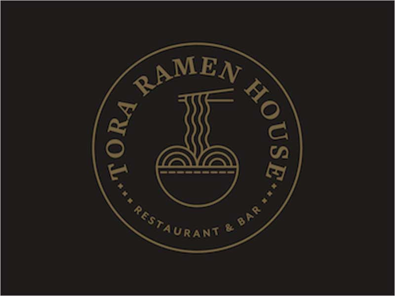  2018年的現代餐廳標志設計-男人之苦拉面屋標志設計