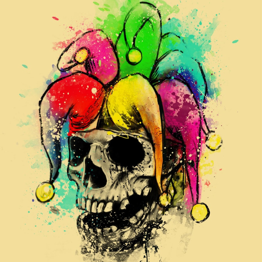 多彩多姿的骷髏水彩標志設計