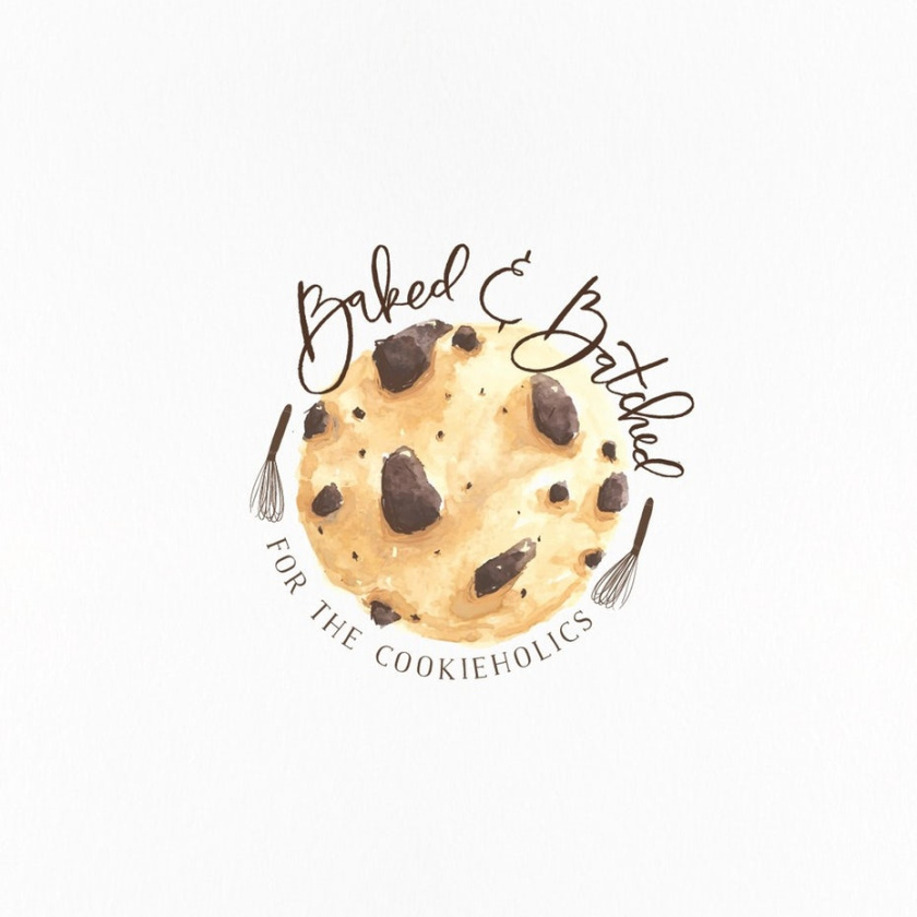 巧克力餅干水彩畫標志設計