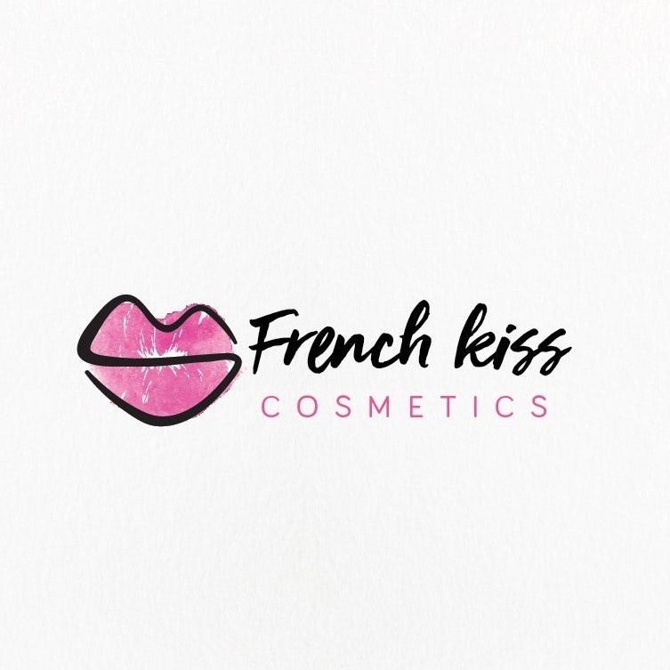 French Kiss化妝品嘴唇水彩標志設計
