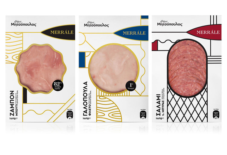 清新現代高端幾何線條的Merrale冷切鮮肉品牌包裝設計